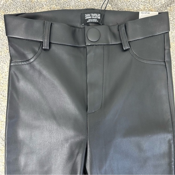 ZARA faux leather Legging Collection high rise black XS rock matrix goth metal - Picture 8 of 16